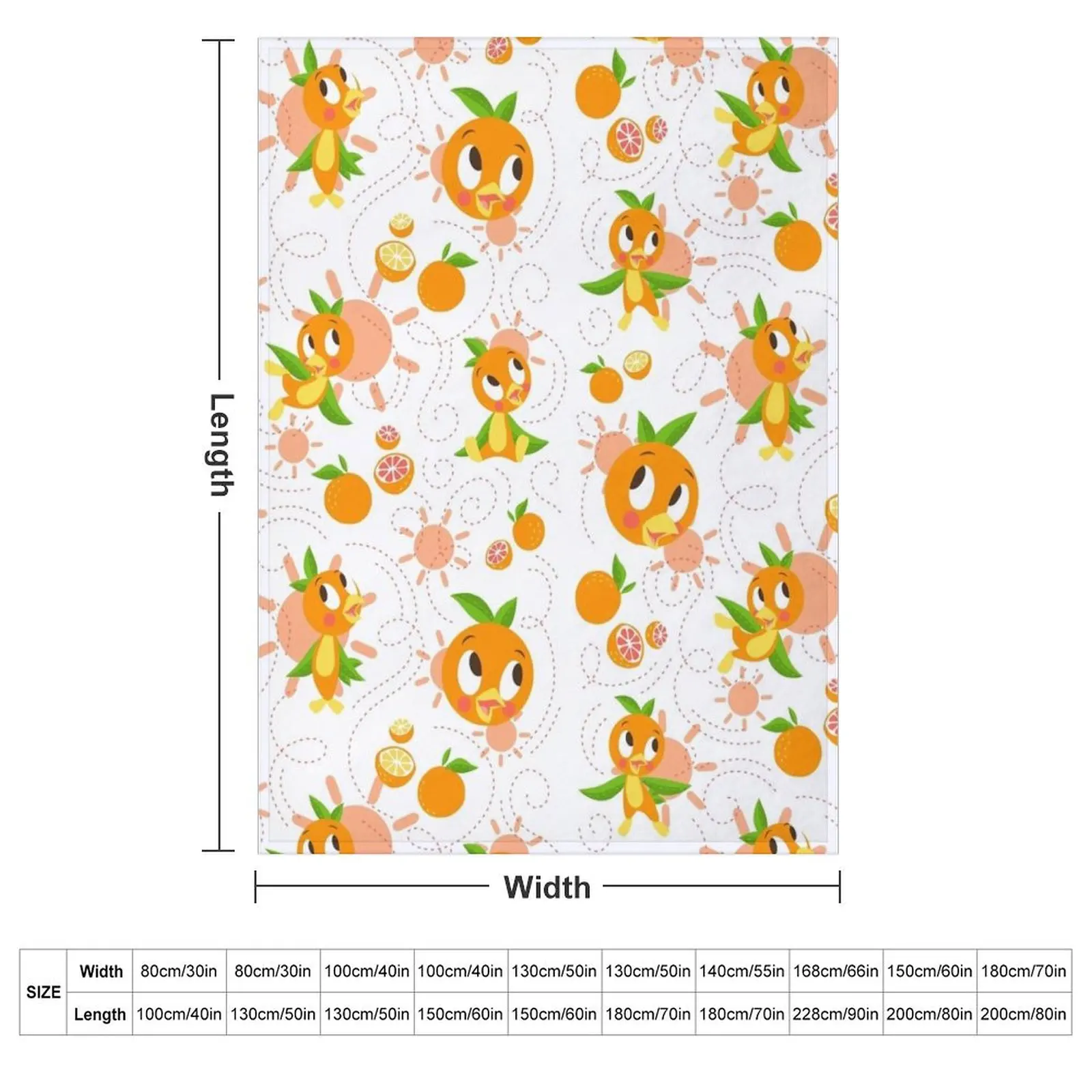 Hello Sunshine! - Orange Bird (white background) Throw Blanket Shaggy Stuffeds Cute Soft Big Blankets