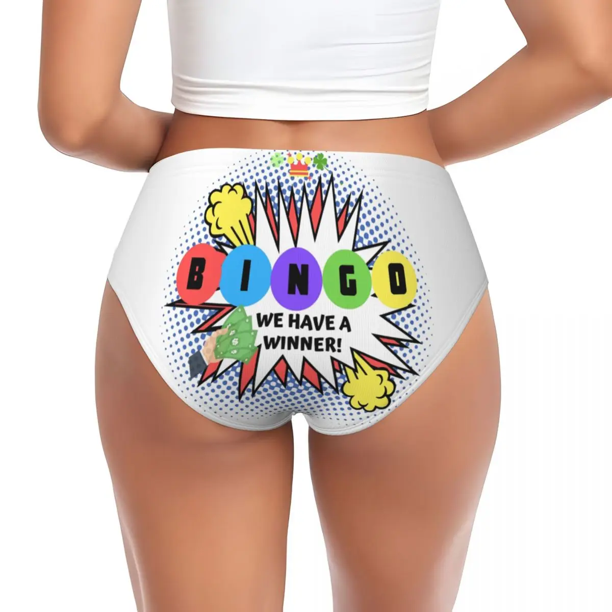 Custom Bingo We Have A Winner Briefs Underwear Womens Stretch Comfortable Shorts Panties Paper Game Brief Panties