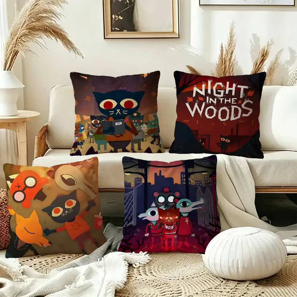 Cute Video Game Night in The Woods Pillow Anime Pillow Sofa Bed Head Pillow Cover Cushion Cover 45x45 cm Fashion