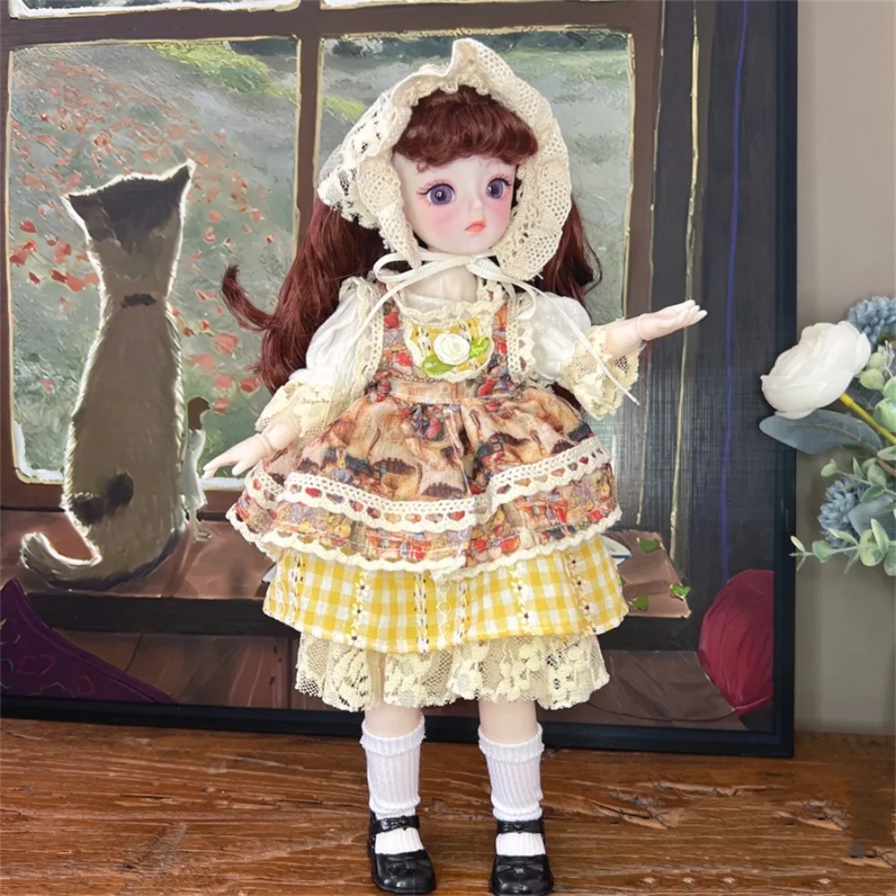 1 Set Play House 1/6 SD 30cm with Clothes Long Hair Multi-style Dress Up Anime Ball Jointed Makeup Ball Joint Toddler