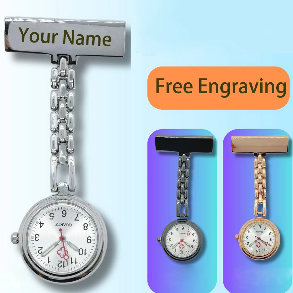 

Часы-брелок для медсестер с кварцевым механизмом, идеально подходящие для медицинских профессионалов, ветеринаров и фельдшеров, с застежкой на булавке, часы из розового золота