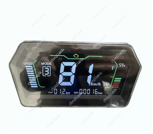 LCD Speedometer CAN 1-Wire Communication 72V 96V Adjustable Gauge for Electric Scooter Controller