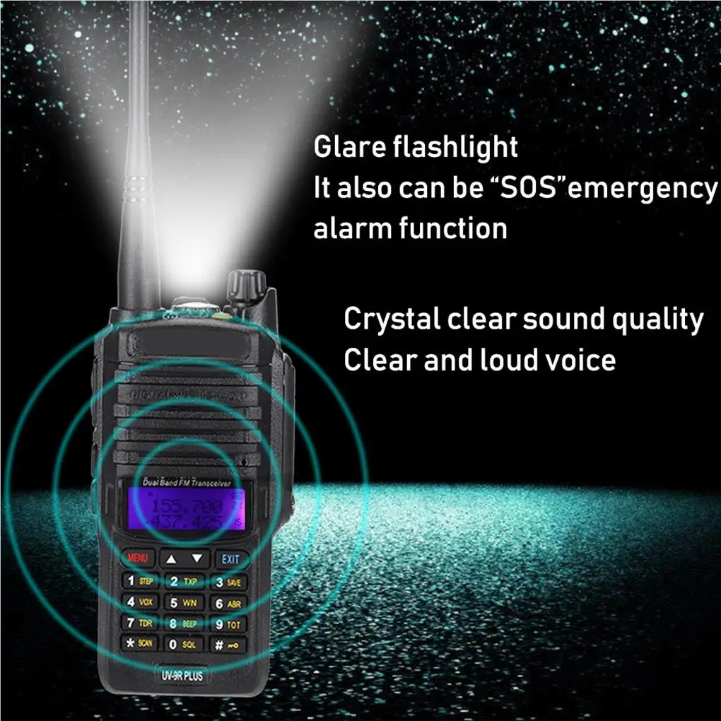 

Waterproof Digital Display Walkie Talkie Mountaineering Two-way Radio US Plug