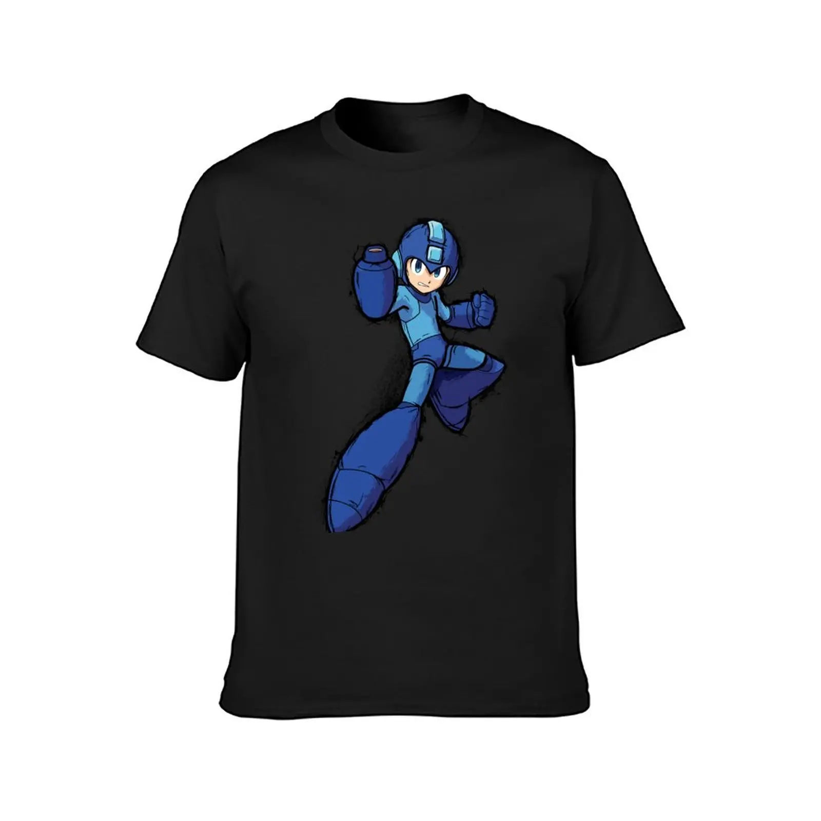 T-shirt Megaman vintage encré pour hommes, vêtements graphiques à la mode