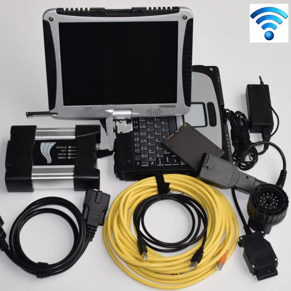 Scanner Automotivo Profissional para BMW ICOM Next WIFI e laptop CF19 com kit completo de softwares de diagnóstico 2026.06