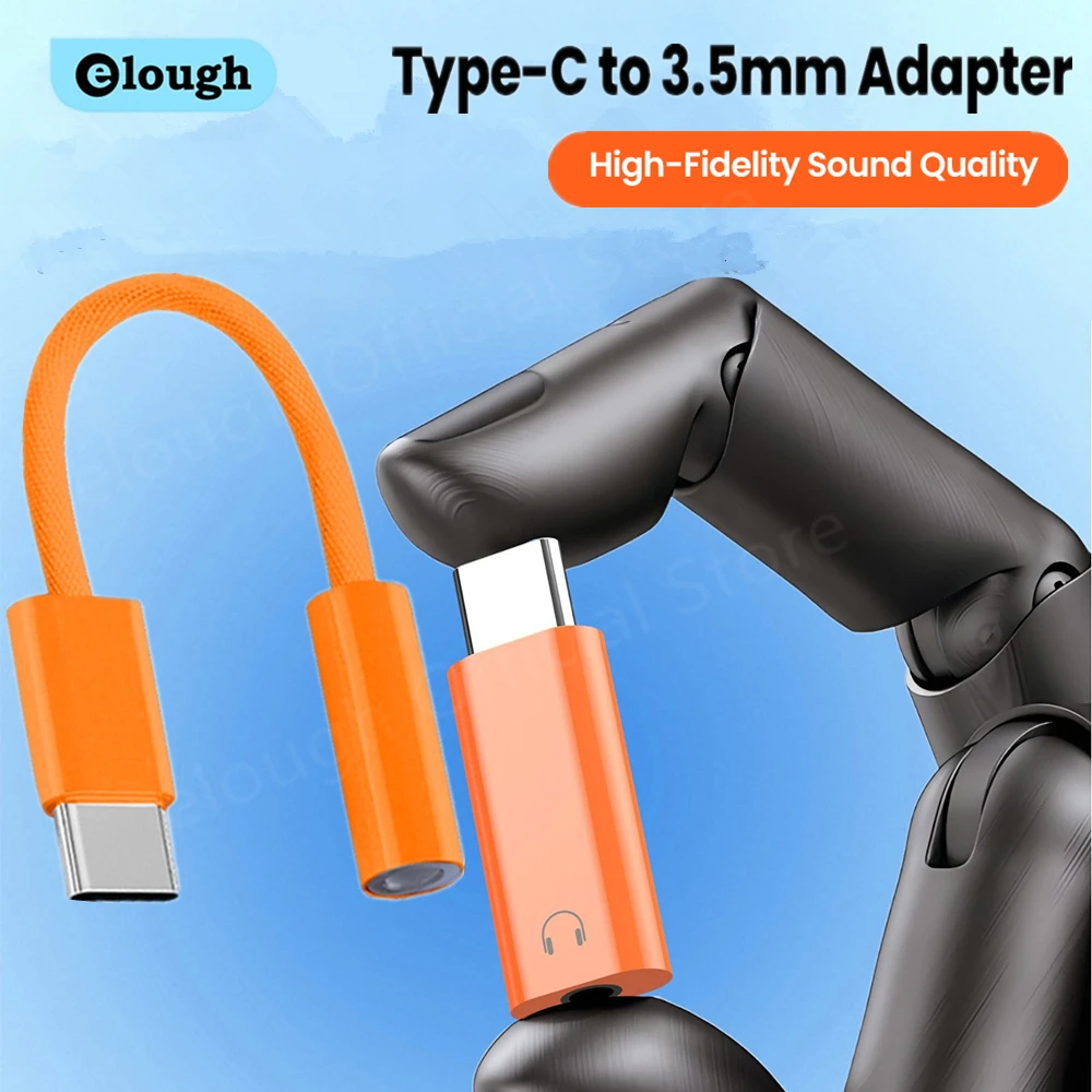 Elough USB نوع C إلى 3.5 جاك سماعة محول آيفون 17 برو USB C ذكر إلى 3.5 مللي متر جاك أنثى محول كابل الصوت محول #1