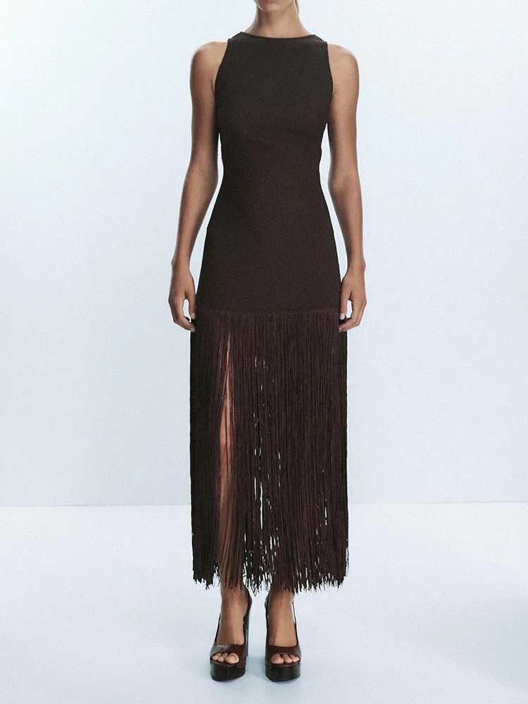 

Ретро Svel Bal, простое утягивающее платье с кисточками для женщин, Новое поступление, осень 2021, модное платье Ele