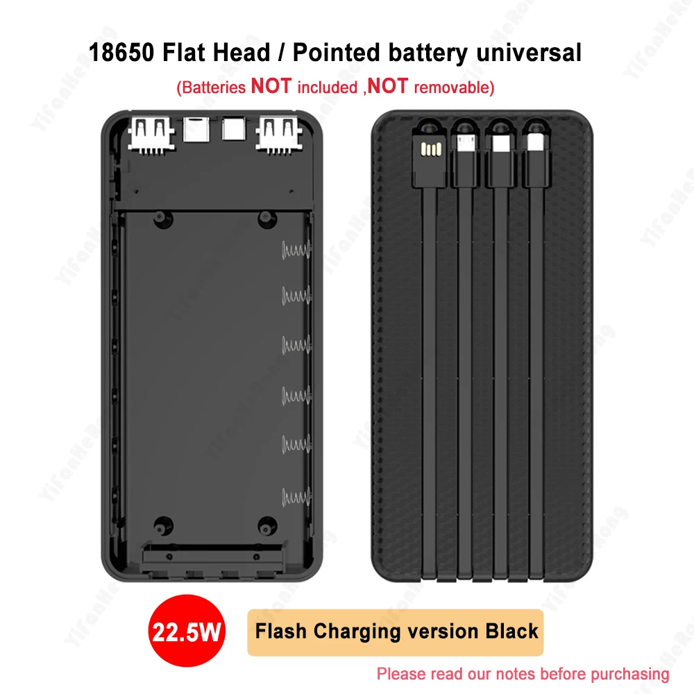 Power Bank Case 4/6/8*18650 Battery Holder DIY Shell Dual USB Battery Box with Four-lin Mobile Phone Charger for Xiaomi iPhone
