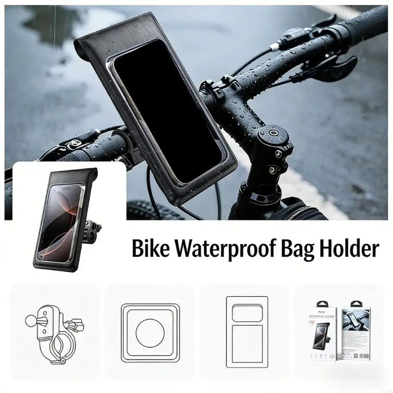 

Держатель для крепления телефона на мотоцикле, водонепроницаемая сумка, противоударная конструкция с блокировкой для безопасного