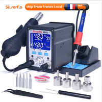 Silverflo 995D Soldering Station Large LCD Display Hot Air  Welding Station with Sleep,Auto.Manual Mode ,° C /° F Conversion