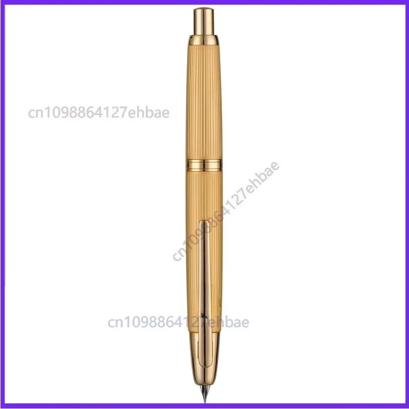 For Jinhao 10 Retractable Fountain Pen EF/F Nib with Ink Converter Pen for Writing Gift, Gold Stripe