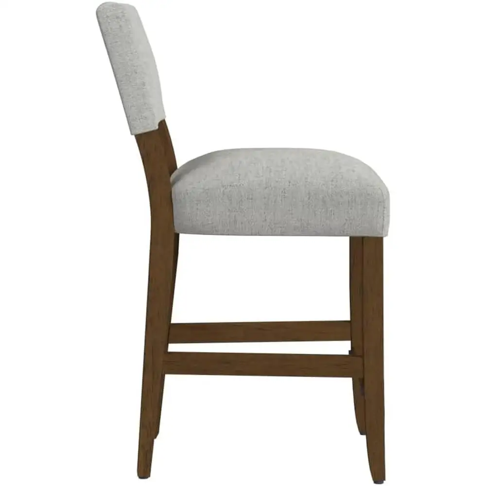 Open Back Counter Stool Dining Room Kitchen Chair Fabric Upholstered Stool Comfortable Seating Durable Wood Frame Easy