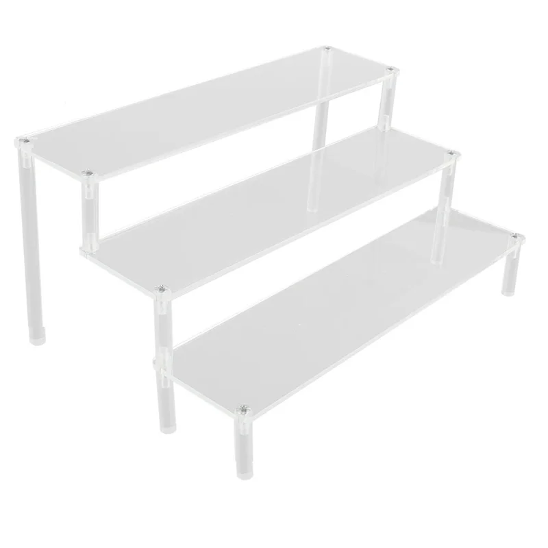 

3-х уровневые акриловые подставки для дисплея, прозрачные подставки для фигурок, кексов, десертов, духов, коллекция лаков для ногтей