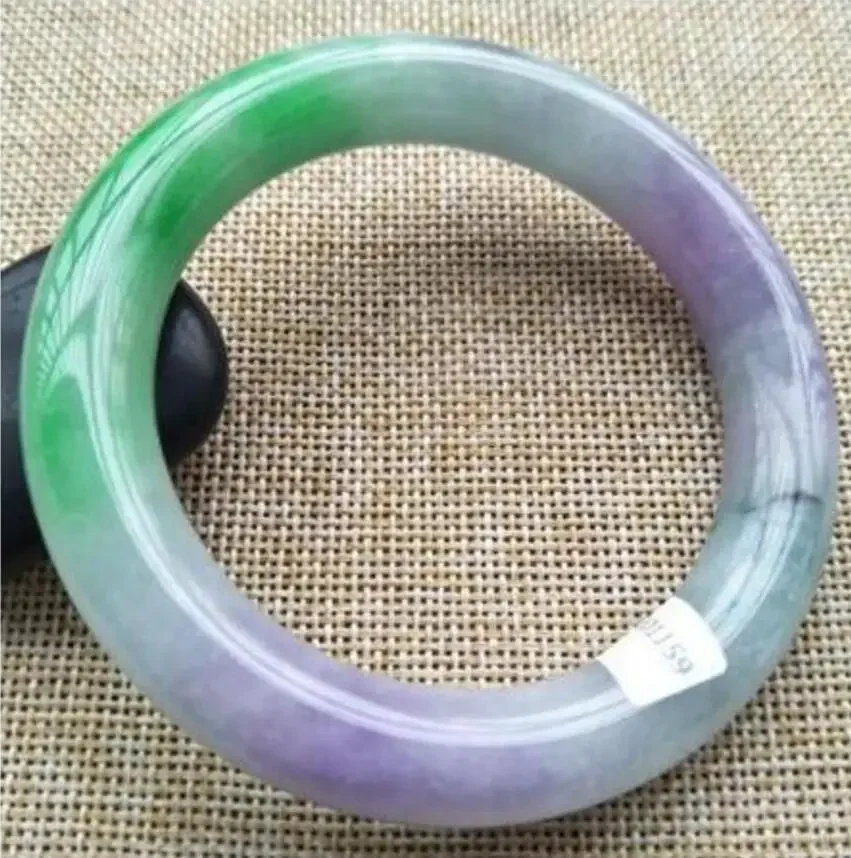 Certified Grade A Natural Green Jadeite Bracelet Jade Bangle 58MM -60MM (Certificate delivery)