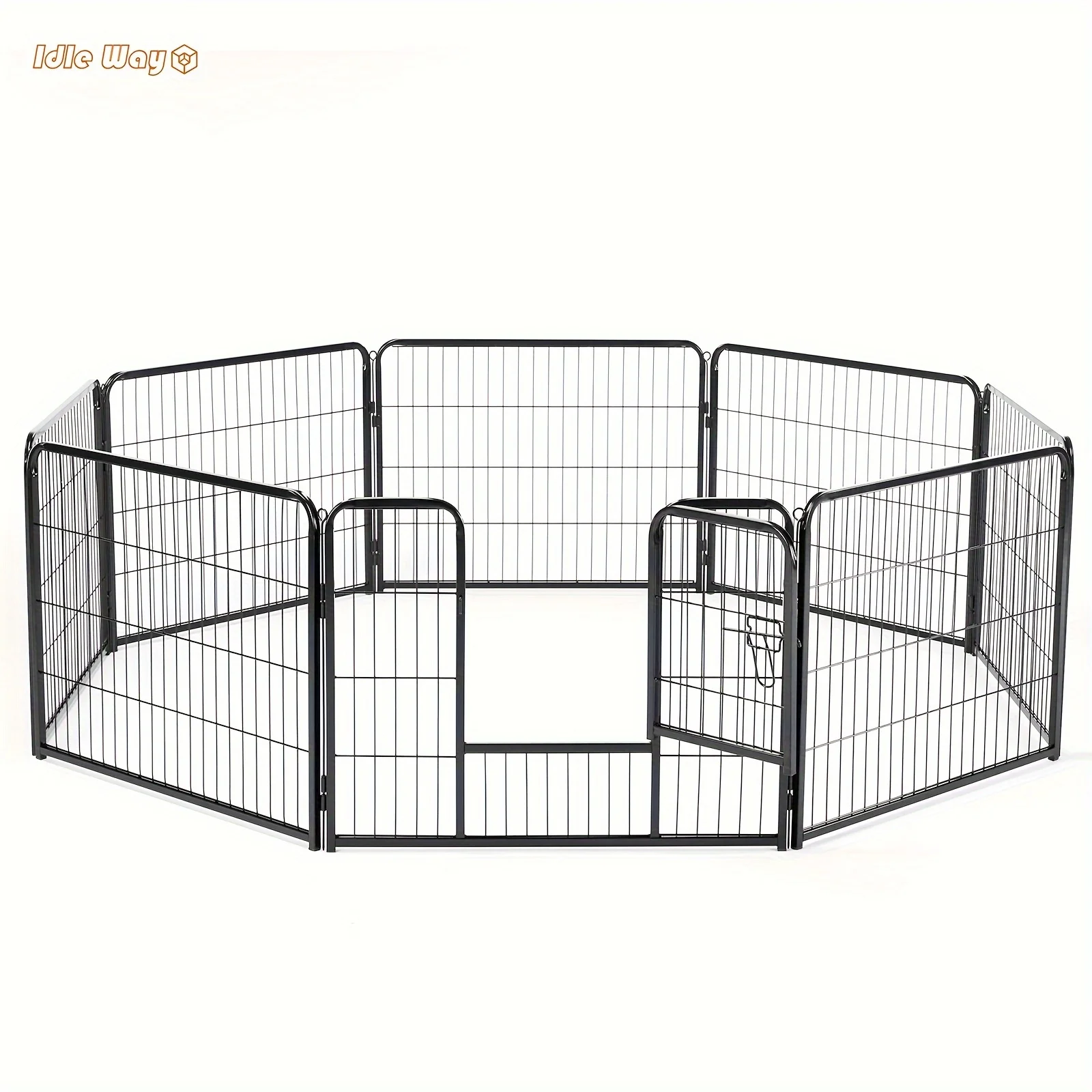 

8/16 Panels DIY Indoor Dog/Puppy Playpen, Metal Dog Kennel with Door for Large/Medium/Small Dogs, Fits Various Pet, Stress-free and Safe Play, Easy to Move & Assemble, Indoor & Outdoor Use