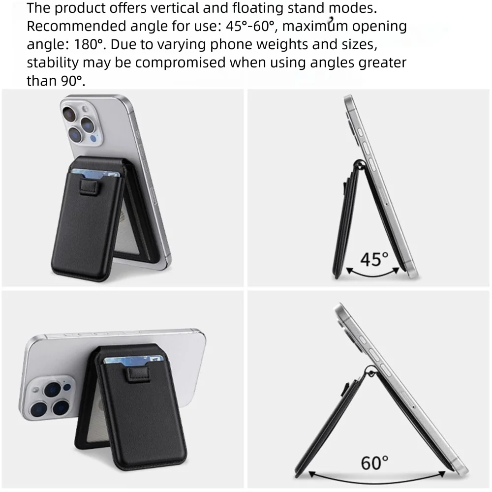 Tempat Kartu Ponsel Kulit PU Baru Dompet Magsafe Portabel Magnetik Tempat Dompet Kulit untuk iPhone 16 15 14 13 12 ProMax