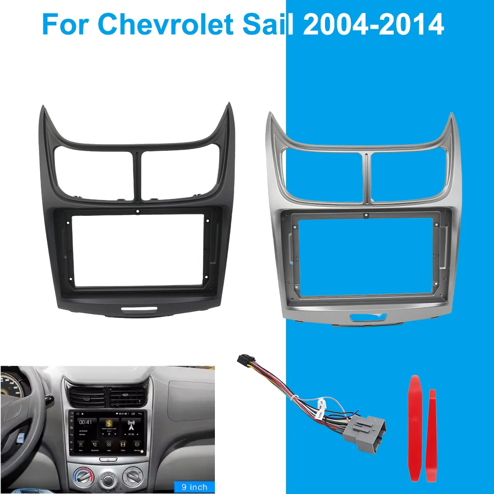 

9 Inch Car Radio 2 din Fascias Frame For Chevrolet sail 2004-2014 Panel Dashboard Installation Trim canbus Power Cable Stereo