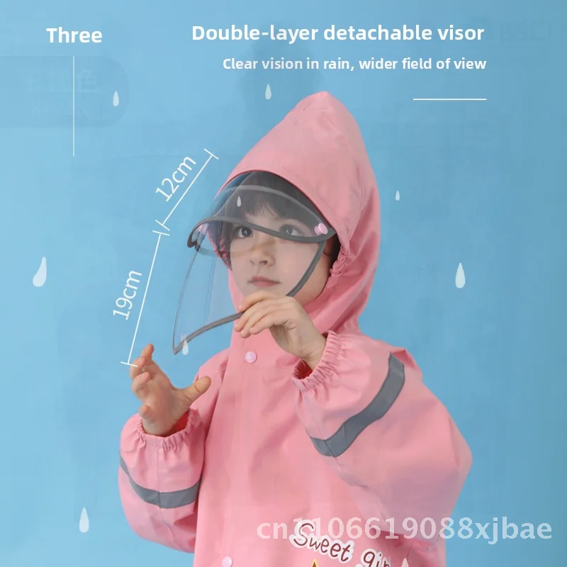 

Children's Waterproof Raincoat Poncho with Bag Blue/Yellow/Pink Dinosaur/Fairy Design for Boys/Girls Primary School Kindergarten