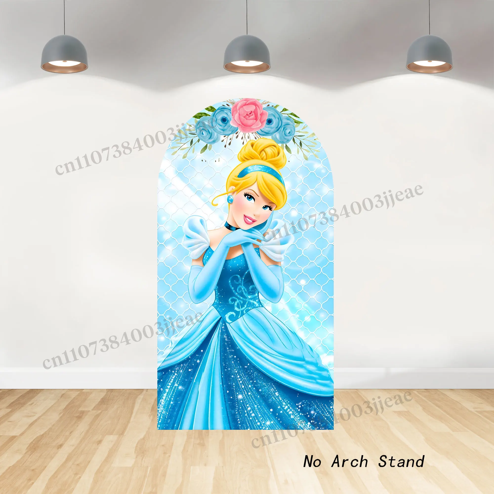 Housses de fond de scène Princesse Cendrillon pour décorations de fête de 1er anniversaire de filles, cadeaux pour enfants, bannière de fond pour baby shower