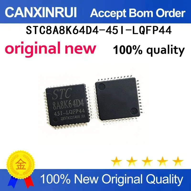

(5-100 Pieces) Brand new original STC8A8K64D4-45I-LQFP44 microprocessor microcontroller chip IC in stock