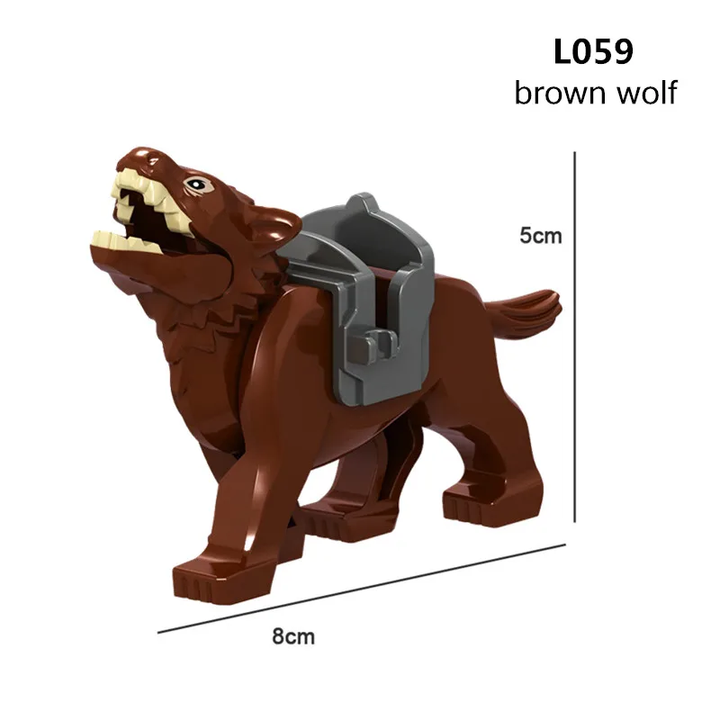 Plastic Blocks Mini Blocks Action Figures War Medieval Knight Horse Wolf Saddle Bridle Toy Blocks For Children