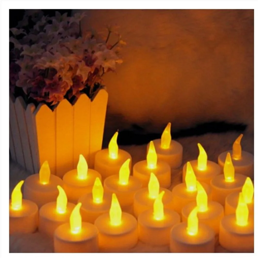 Flameless Led Candle Light Battery Powered Bright Color Lamp Blinking Row Long Lasting Decoration Lights Battery Not Included