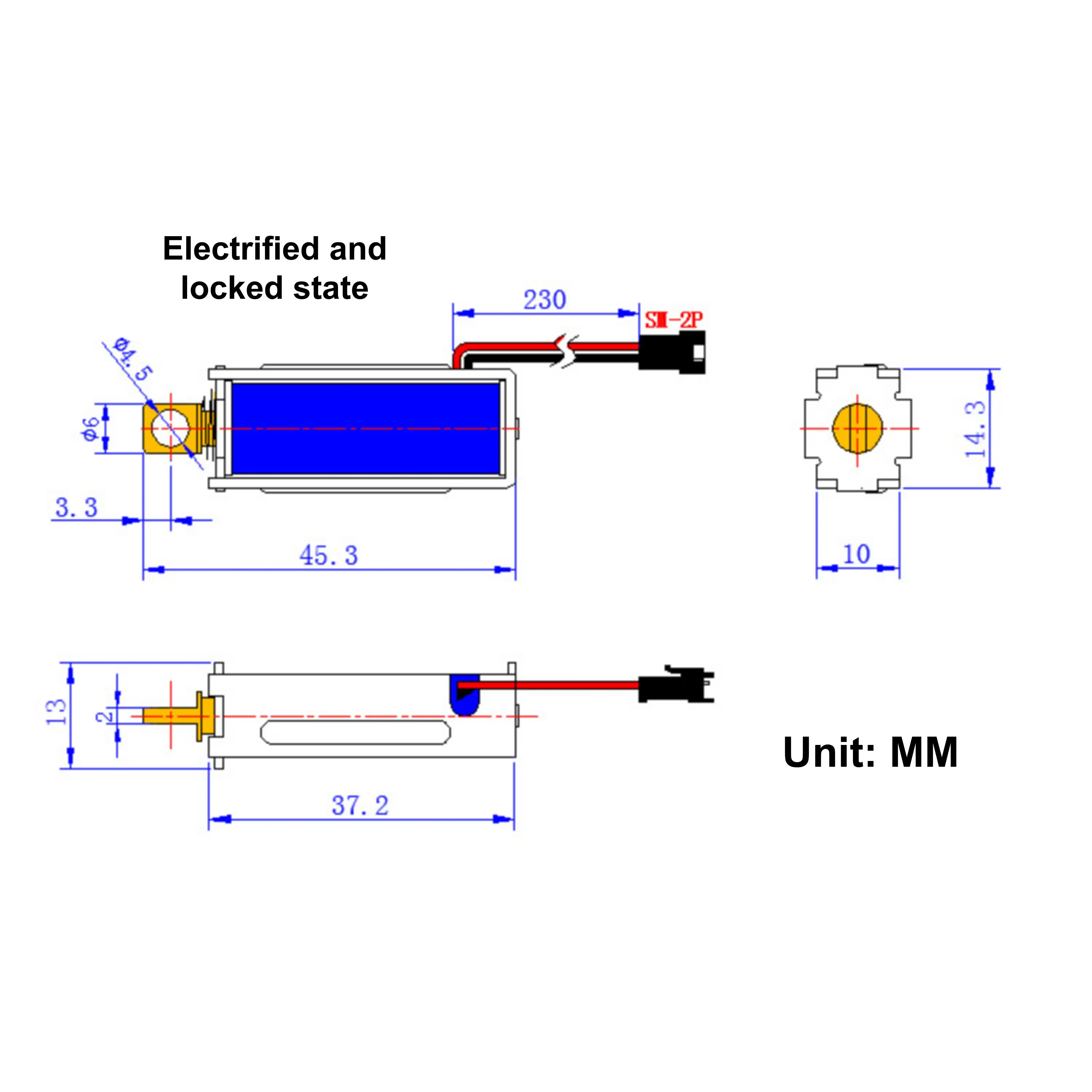 1PCS 0537 Electromagnetic lock DC 6V/12V/24V Magnetic lock electric lock 1.5A/2A/1A Linear Solenoid