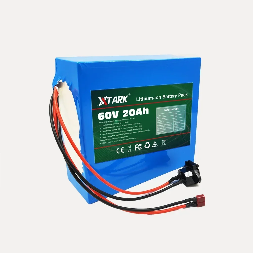 60V 16S4P 21700 Lithium Battery Pack 1000W-3000W 20A BMS T XT60 Plug for Electric bicycle Motorcycle scooter ebike battery