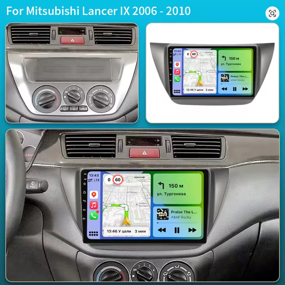 Android 16 Car Radio For Mitsubishi Lancer 9 CS 2000-2010 Wireless CarPlay Android Auto 4G WIFI GPS RDS DSP Touch Screen Autorad