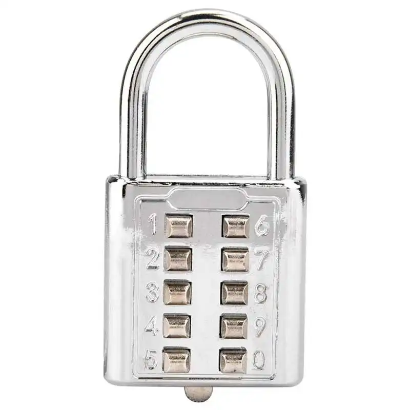 

10-digit Push Button Combination Password Padlock Blind Button Padlock new