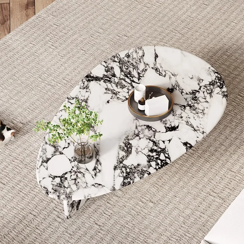 Calacatta Marble Nesting Tables, Italian Minimalist Designer Set for Small Space, Heat & Scratch Resistant, Artistic, Customize