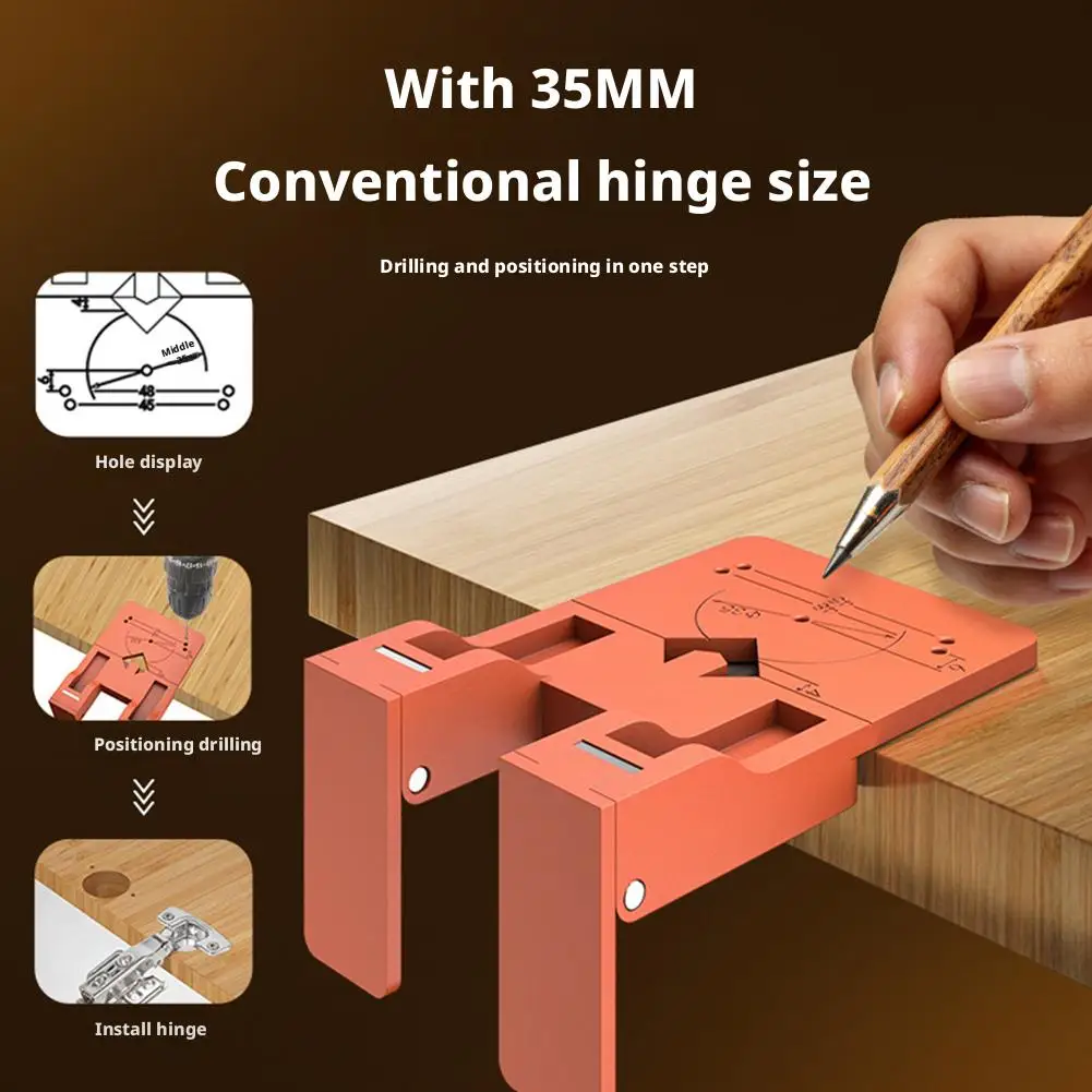 Magnetic Fixing Plate Hinge Installation Positioning Portable Fixator Woodworking Cabinet Door Hinge Mounting Auxiliary Tool