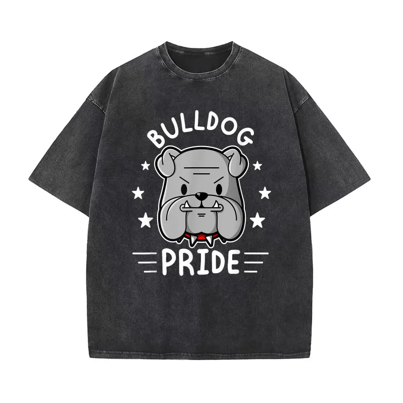 

Bulldog Masco English Bulldog Pride And Loyalty Pure Cotton T-shirt For Man Oversized Art Graphic Clothing Printed