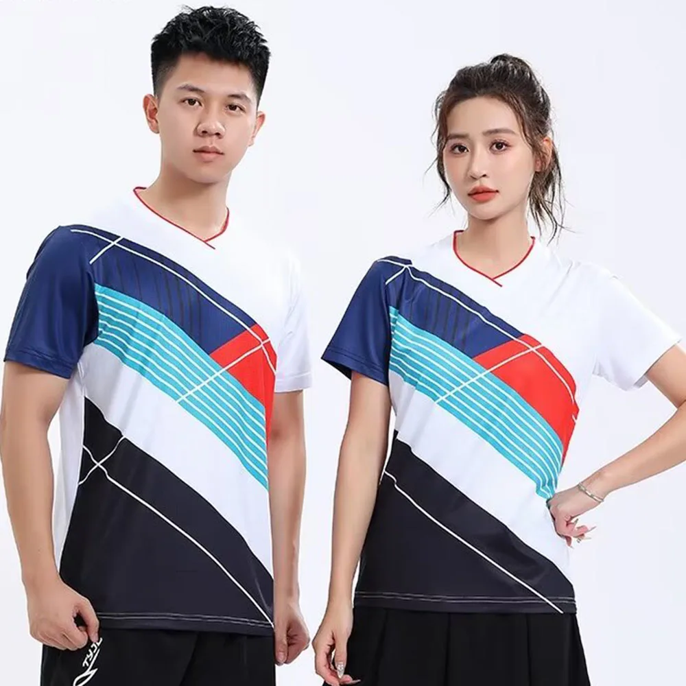 2024 New Style Tennis Shirt Badminton T-shirt for Men Women Quick Dry Summer Short Sleeve Volleyball Table Tennis Uniform Tops