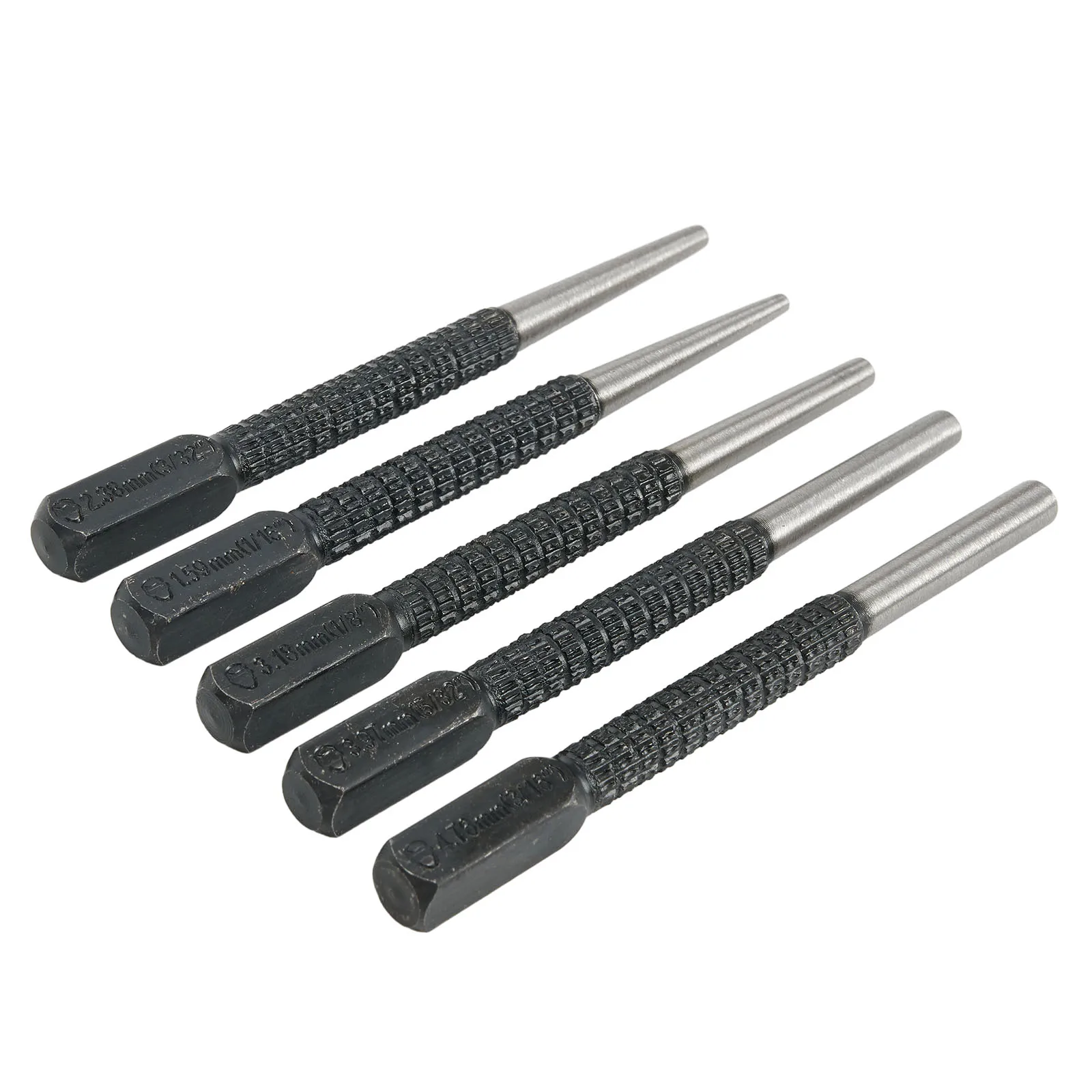 

5 Nail Punch Set for Precise Punching of Wood Metal and Plastics with Comfortable Knurled Handles 100mm Length
