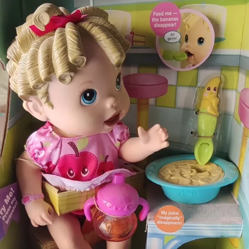 Hasbro Baby Alive Naughty Baby Bon Appetit Smart Interactive Dolls Baby Feeding Can Be Vocalised Figures Children\'s Gifts