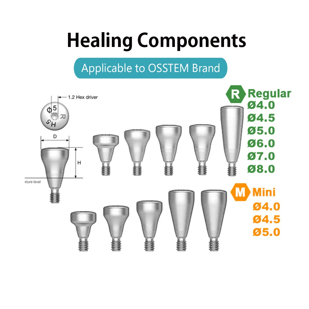 

JNSUR Dental Healing Components Implant Accessories Compatible with OSSTEM Dental Lab Material Technician Accessories Dentsitry