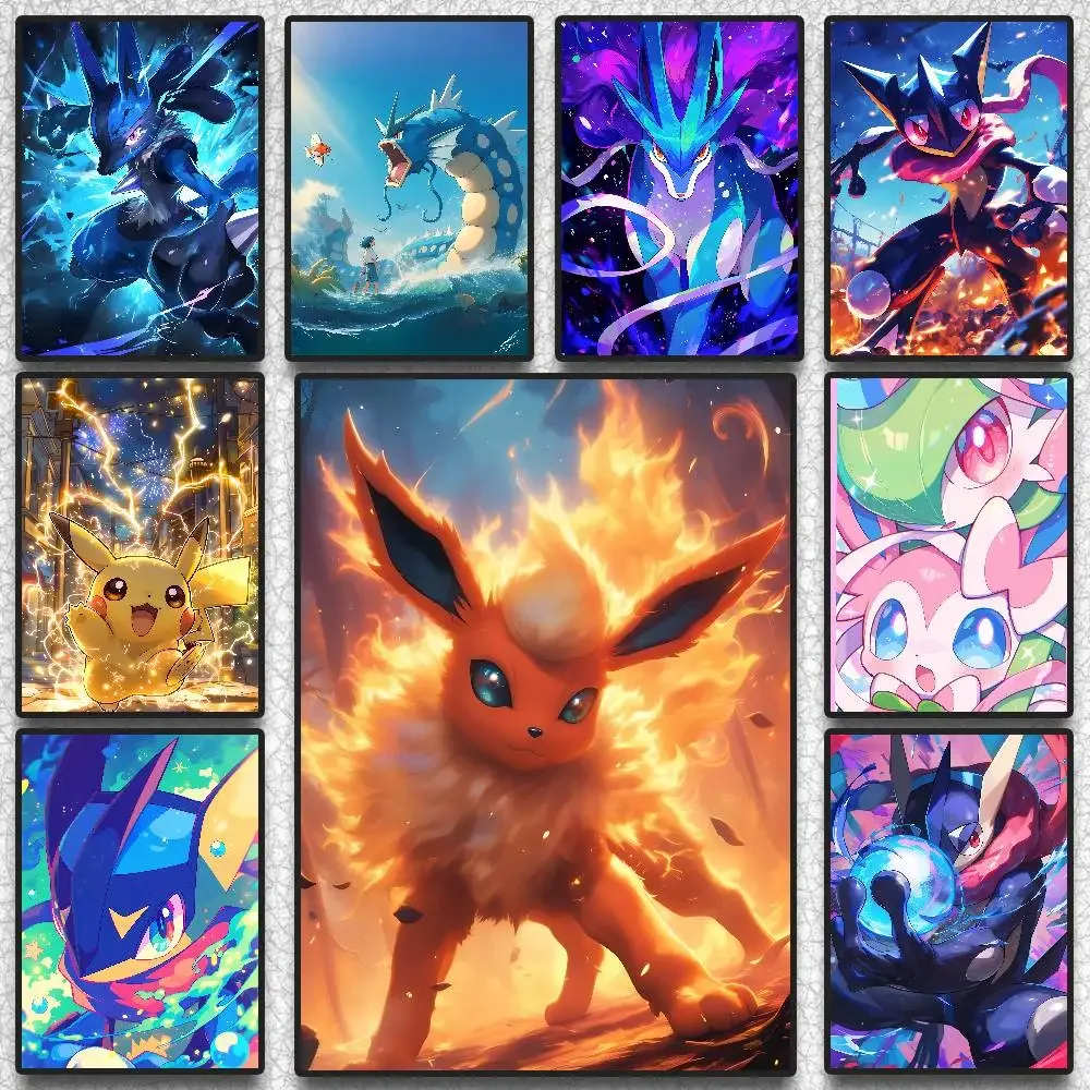 Pokemon Peripherals Pikachu Mewtwo Charizard Wall Art Canvas Painting Poster