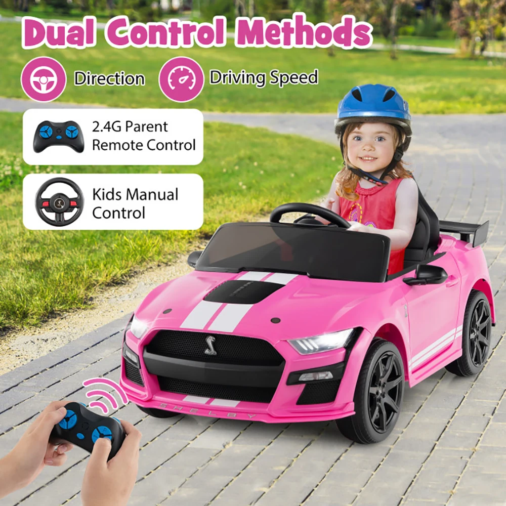 12V Kids Ride on Car Electric Vehicle Remote Control USB Port Radio Music Player High Low Speed & Soft Start Racing Car for Kids