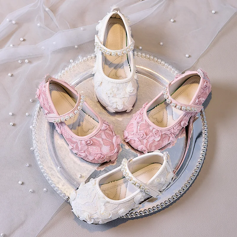 Child Flower LeatherShoe2026Four SeasonNew BabyFlat SingleShoe Retro Anti slip GirlFashion DanceShoe Girl Performance SchoolShoe