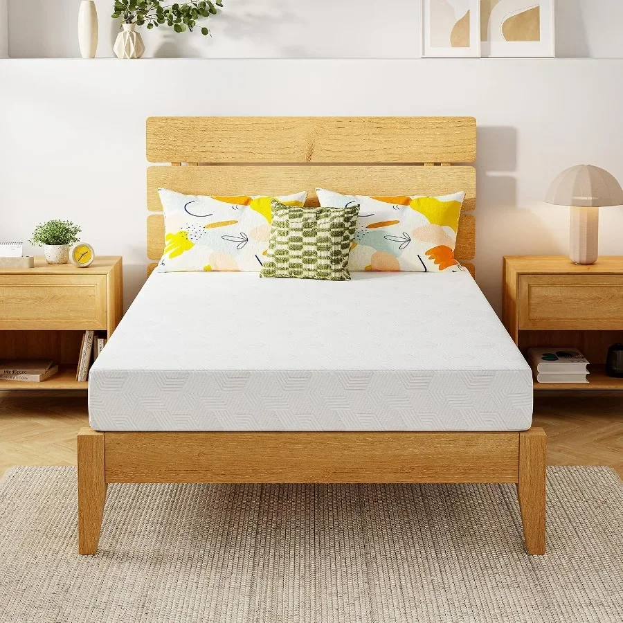 Size Memory Foam Mattress for Bedroom Use, Green Tea Gel Cooling Memory Foam, Green Color, Medium-Firm Support