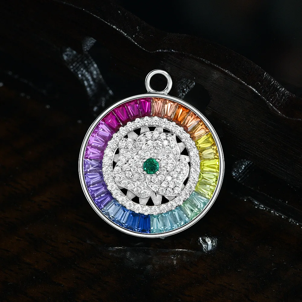 

Новая серебряная лестница S925, квадратный цвет, синее сокровище 1,5*2*3, радужная подвеска, универсальное ожерелье, 45 см, свадебные украшения