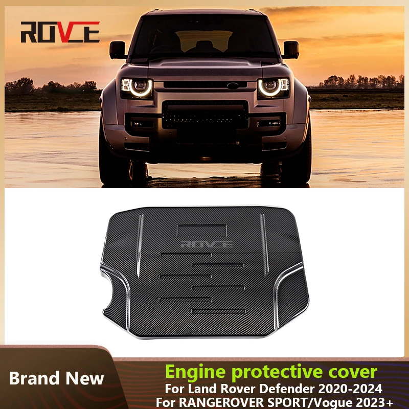 ROVCE Engine Cover Valve Chamber Cover Trim Plate For Land Rover Defender 2020 2021 2022 2023 Car Auto Parts Accessories