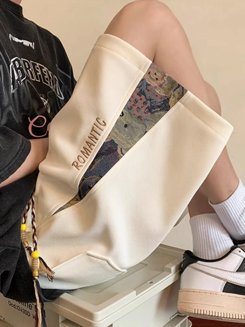 

Американские трикотажные спортивные брюки-капри для мужчин, повседневные летние штаны для учащихся средних и старших классов