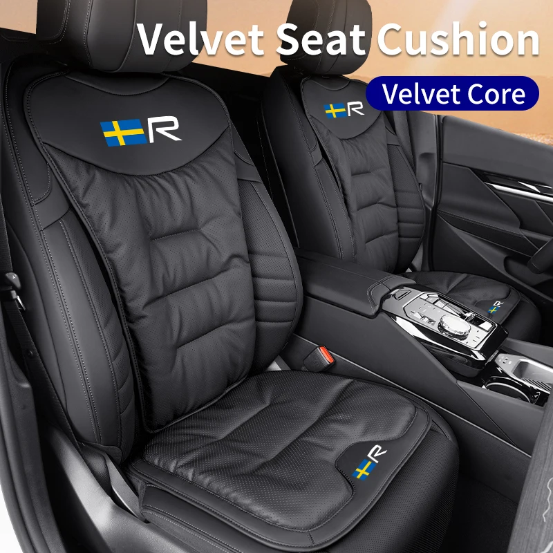 Image of Velours Auto Vorne Hinten Sitz Abdeckung Leder Kissen Rückenlehne Schutz Matte Für Volvo AWD C30 C70 S60 S80 S90 V40 V50 V60 V70 V90