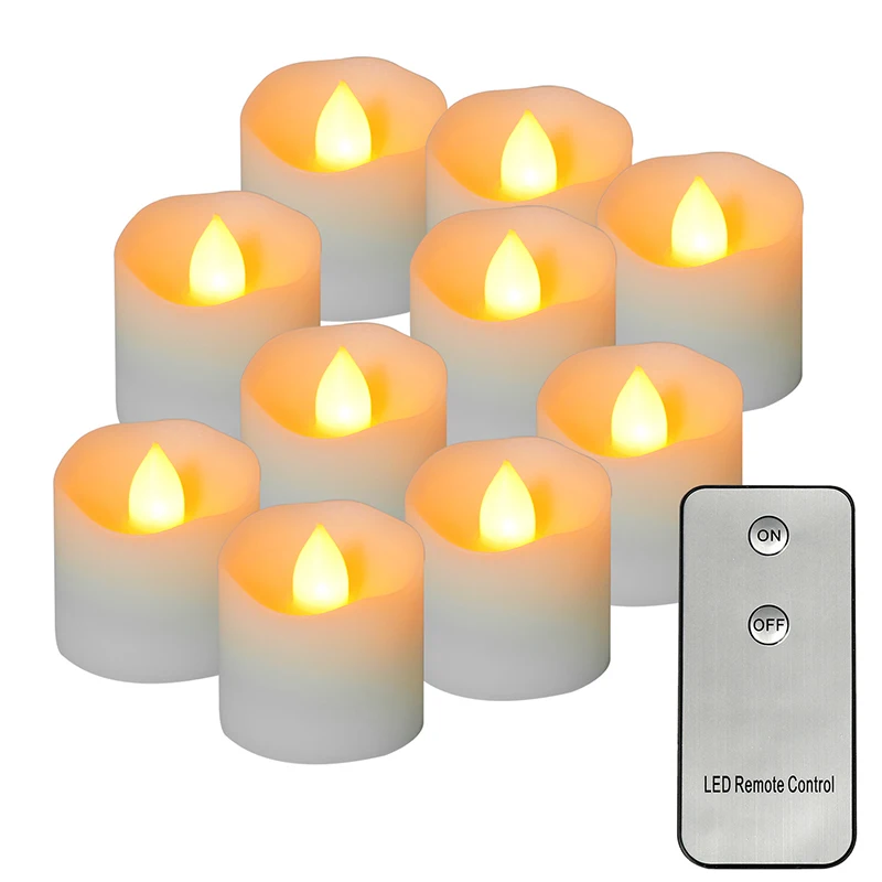 D2 12PCS Flickering Remote Control Electric Flameless Candle Light Lamp Battery Powered Bicicleta Fake Candle Bougie Mariage Led