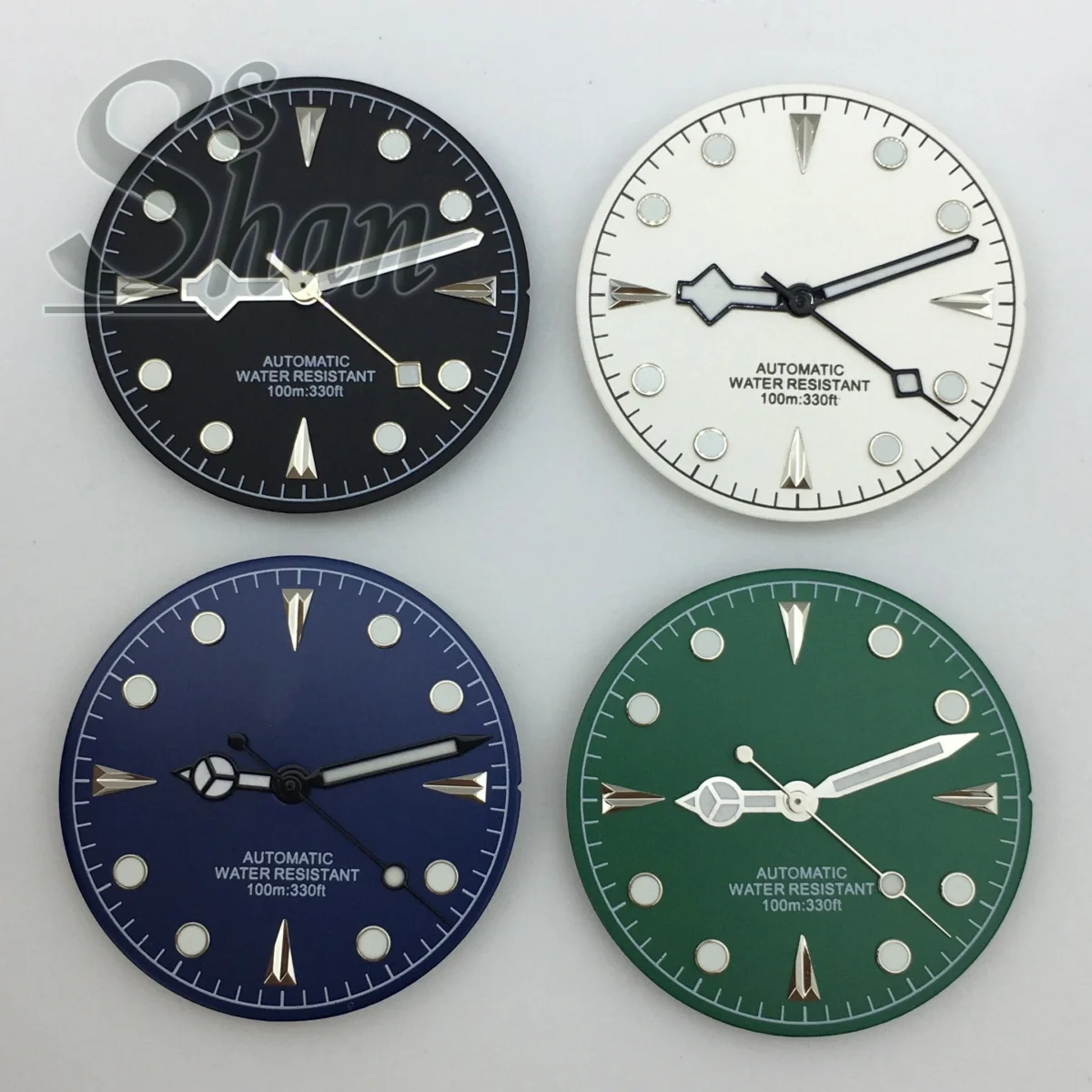 29 mm weißes Zifferblatt, grün leuchtend, geeignet für NH35 NH36 ETA2824 PT5000 Miyota Mingzhu Uhrwerk-Ersatzteile