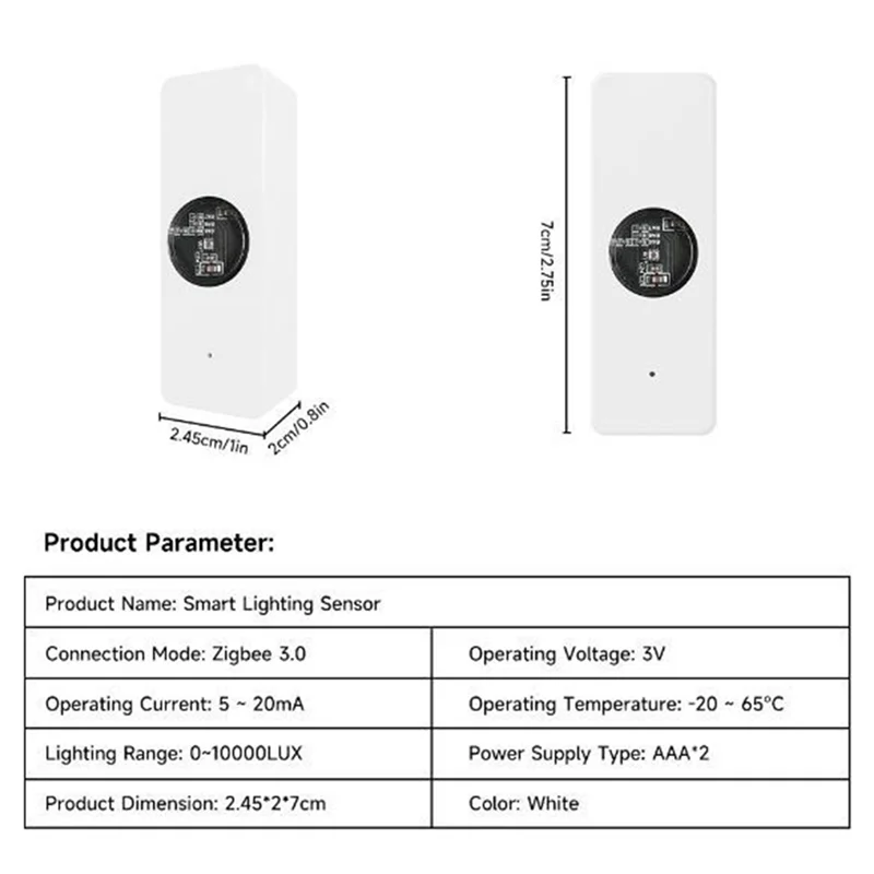 

A37T-Tuya Zigbee Датчик освещенности Датчик яркости Обнаружение яркости в реальном времени Умный дом Автоматизация Управление через приложение
