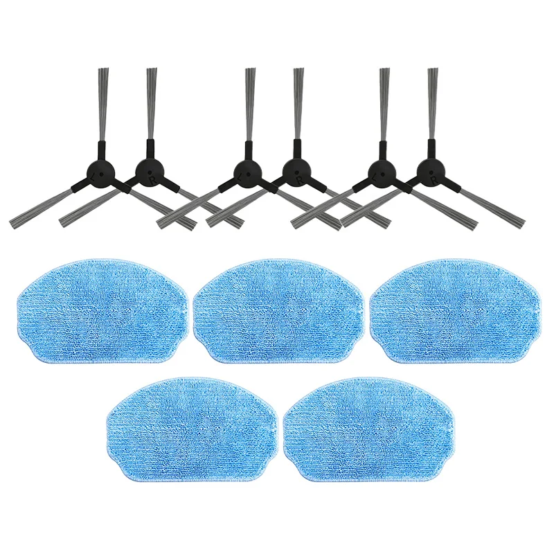 Microfiber Mop Cloths and Side Brushes Kit Compatible with For Midea For K40 VCR04W Vacuum Cleaner Nylon Construction
