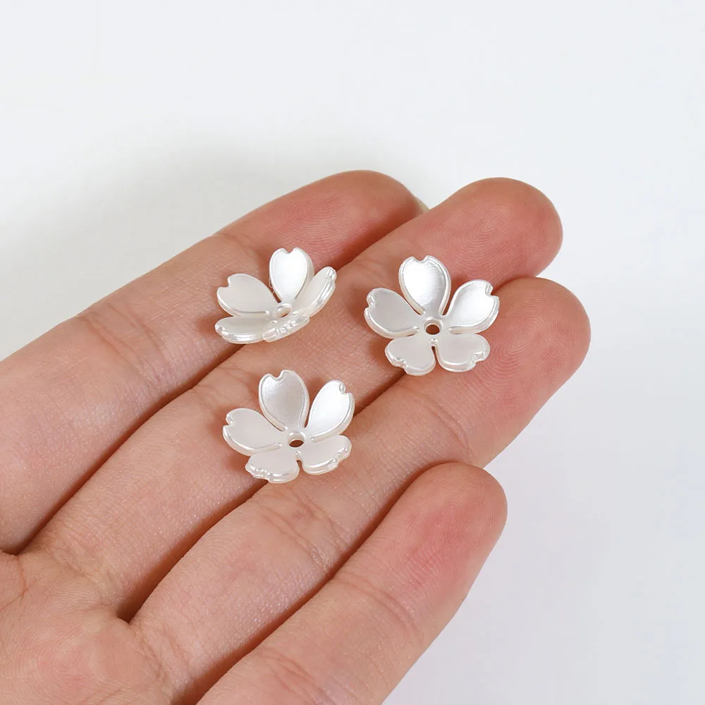 50pcs Colorful ABS Plastic Cherry Blossom Petals Loose Spacer Beads for DIY Bracelet Necklace Jewelry Making Materials
